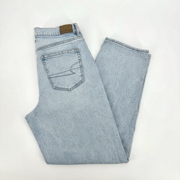 American Eagle Strigid Jeans Womens 10 Regular Super High Rise Baggy Straight - Picture 10 of 10